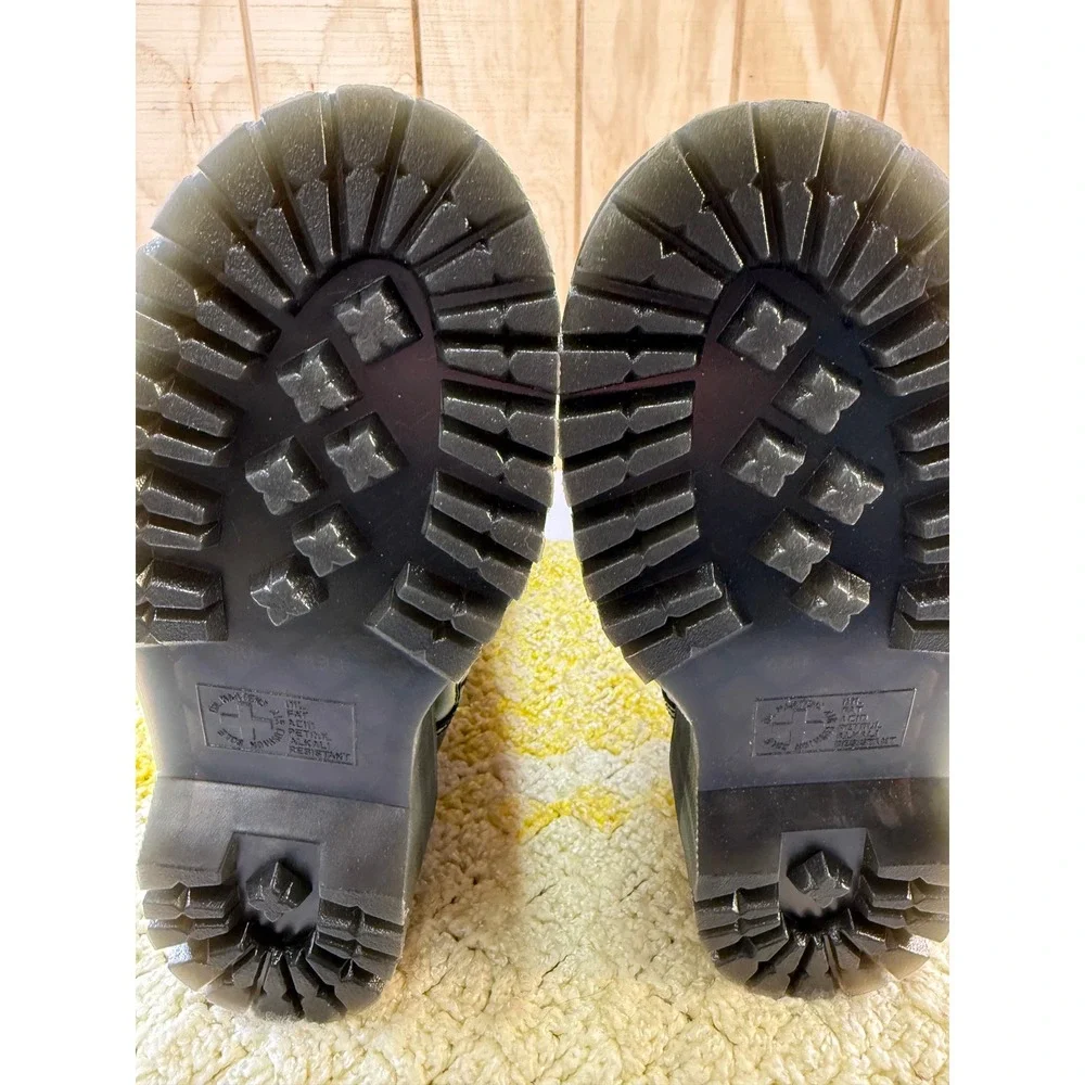 Dr. Martens 1B60 LTT Max Black Leather Knee High Platform Boots Metal Toe USL 8 - Picture 6 of 16